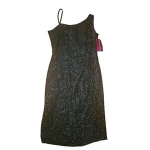 NEW Marina by Marina Bresler Dress Beaded Black Cocktail Gown Size 8 (723)